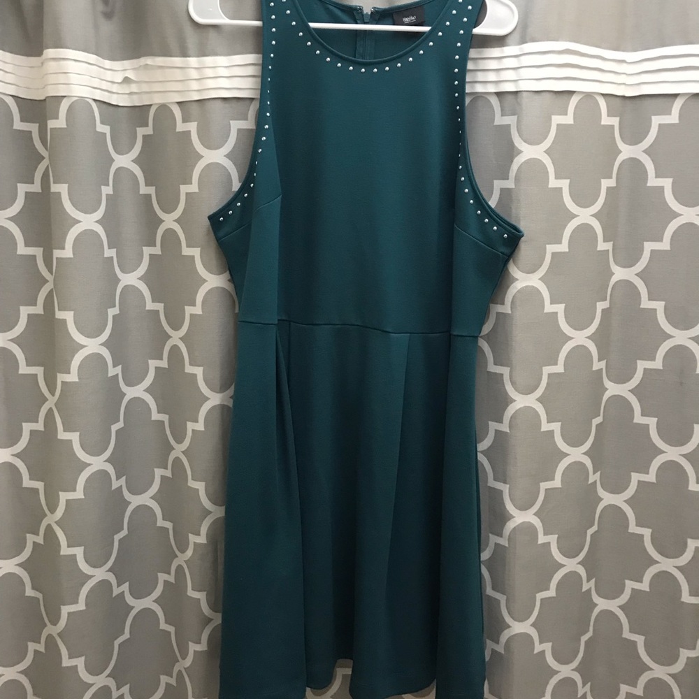 Teal Dress with Silver Studs